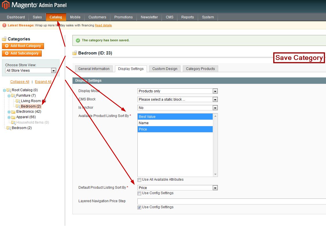 Changing Default Category Sort Order In Magento