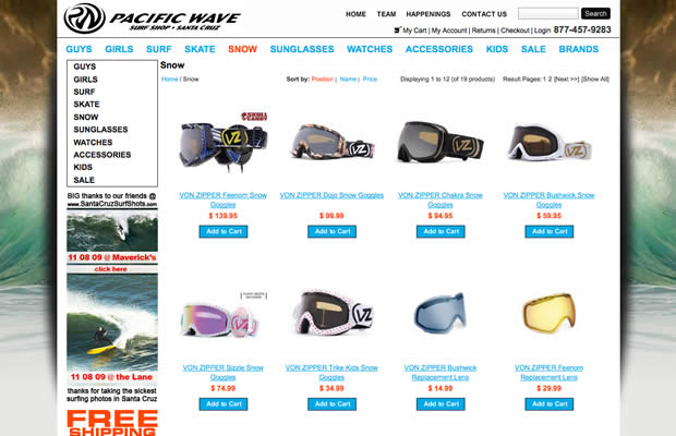Pacific Wave Category Listing
