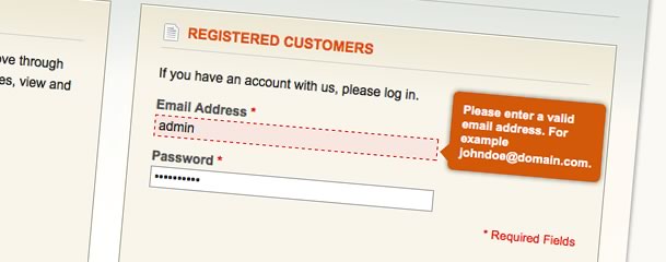 Show Magento form validation error messages in a tooltip