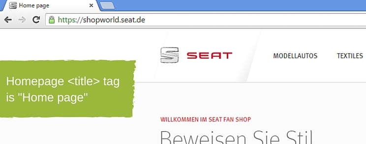 Homepage title tag