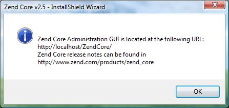 Location of ZEND Core's administration GUI