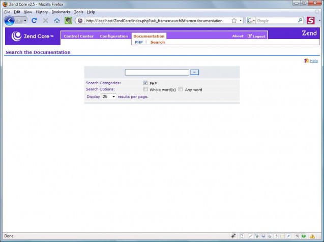 search zend core documentation
