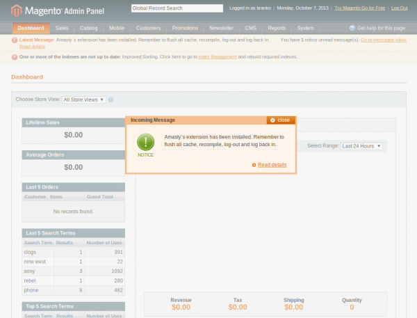 Amasty - Dashboard Magento Admin