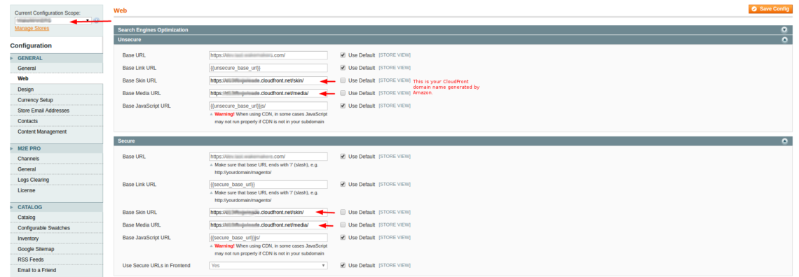 Magento Website Settings