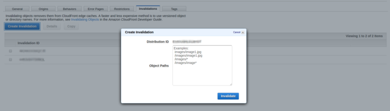 CloudFront Cache Invalidation