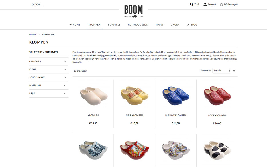 Boom Category Page