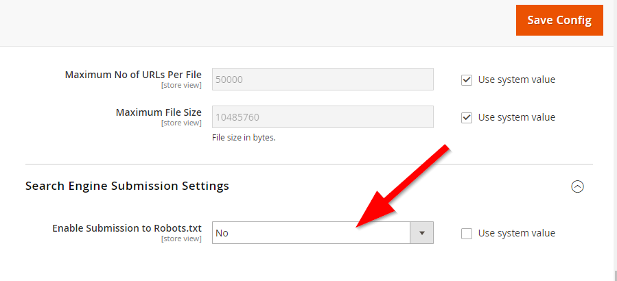 Setting in Magento 2 Admin That adds Sitemap to Robots.txt File