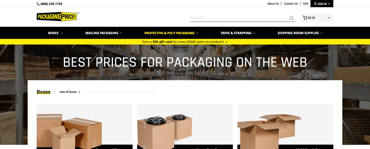 Packaging Price - case study - Magento - new design