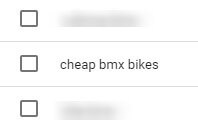 negative keyword cheap bmx