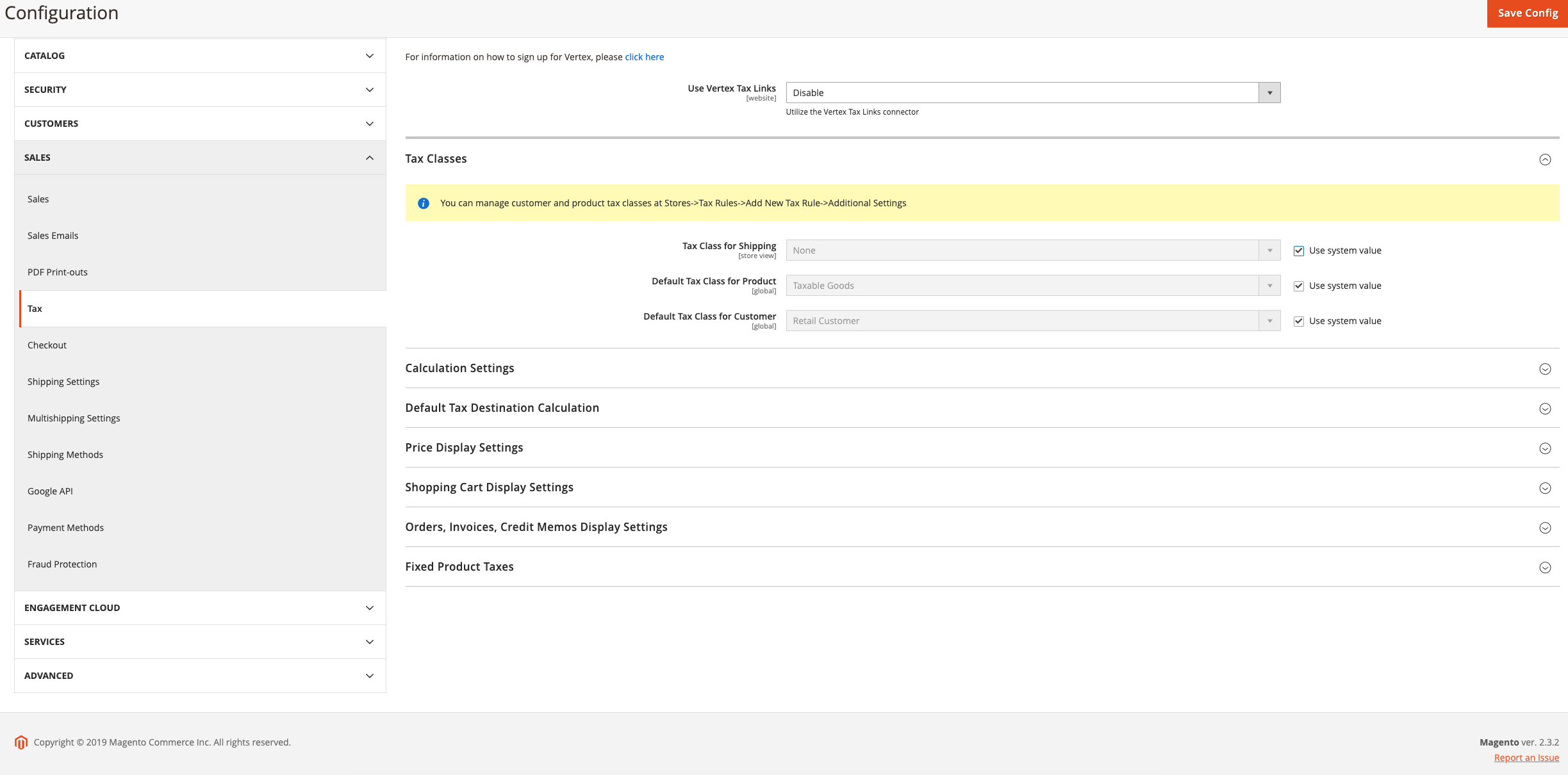 Tax Configuration Magento 2 - Tax Classes