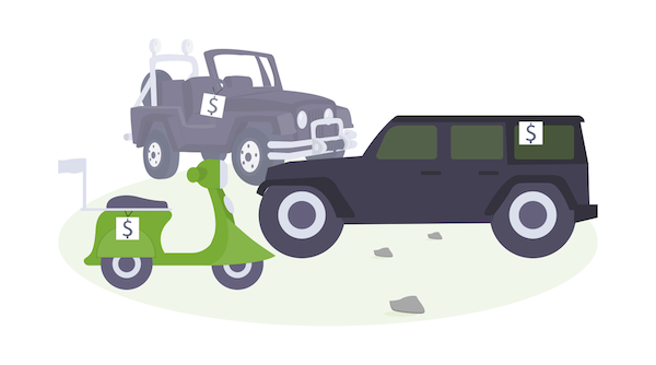 Illustration - several vehicles