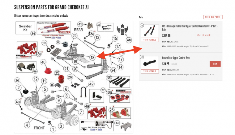 parts diagram - website screenshot