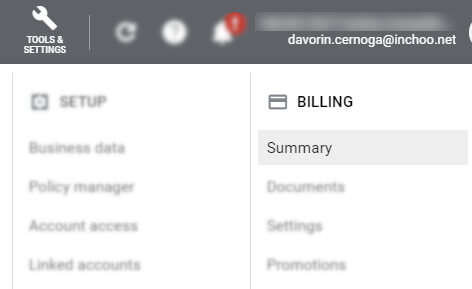 google ads billing summary