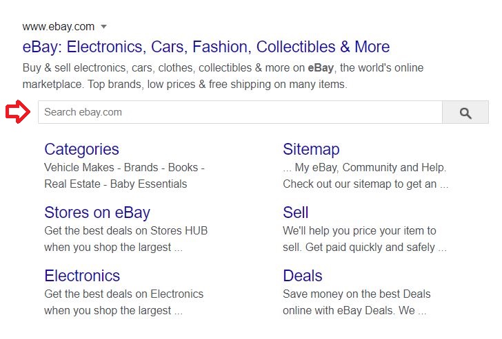 Sitelink Search Box in Featured Snippets