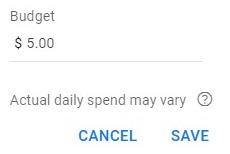 setting daily budget