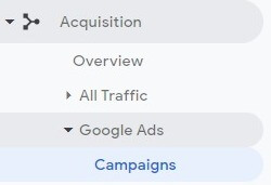 google analytics ads campaigns navigation
