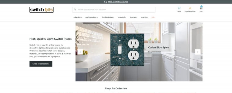New redesigned home page of the Switch Hits online store