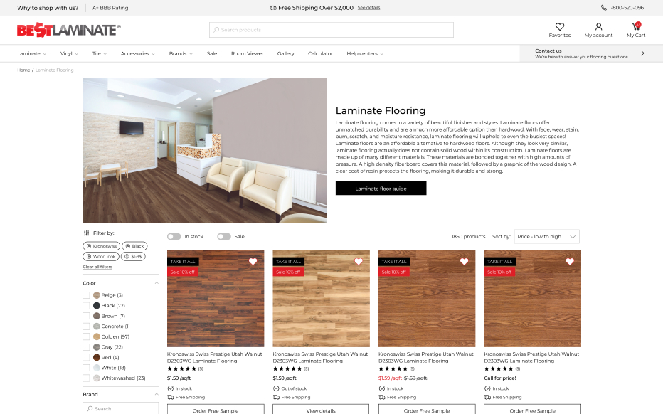 Best Laminate Category Page