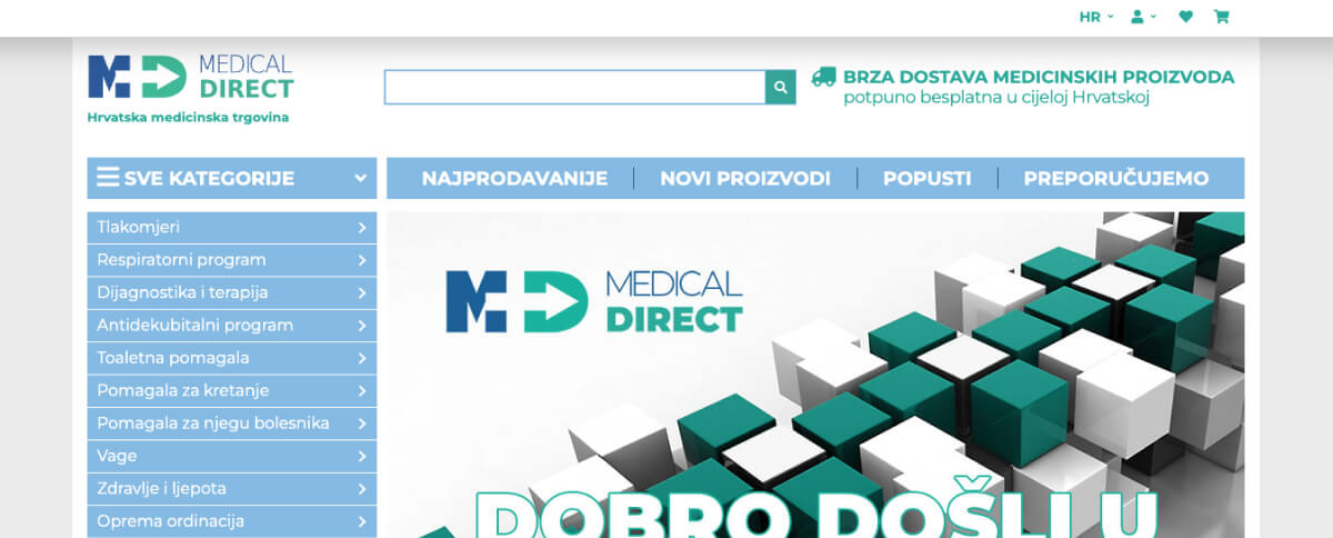 The old Medical Direct webshop online store