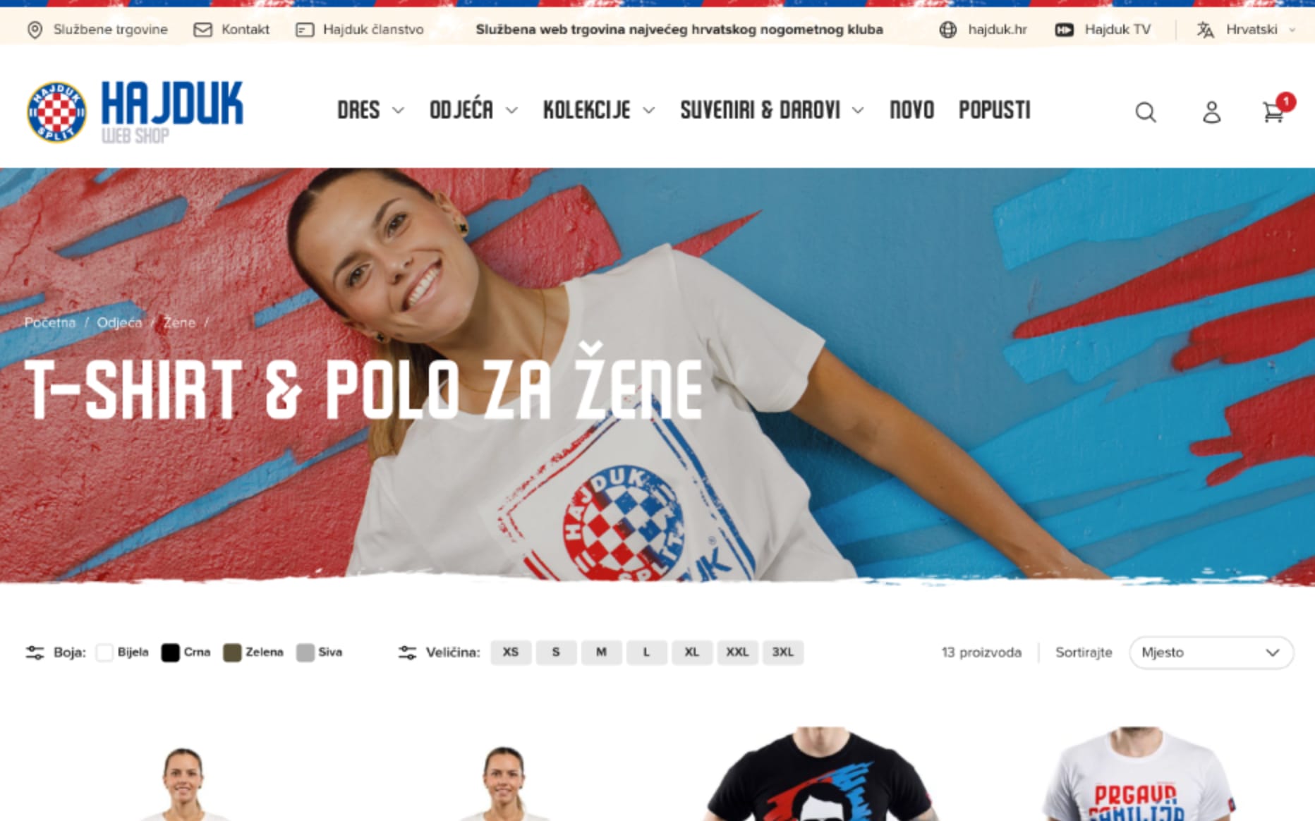 Hajduk Web Shop Category Page