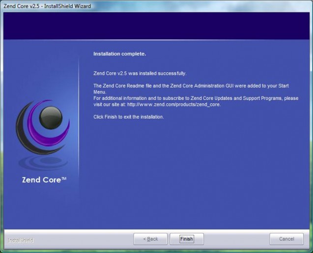 zend core v2.5 installed