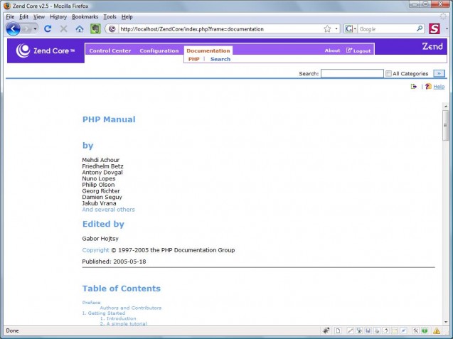 zend core php documentation
