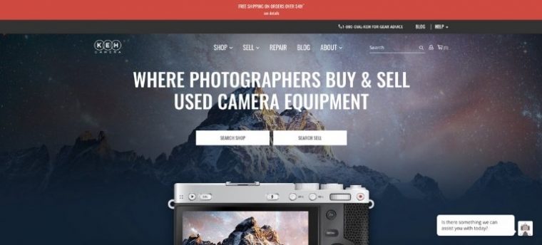 KEH Camera USA home page design