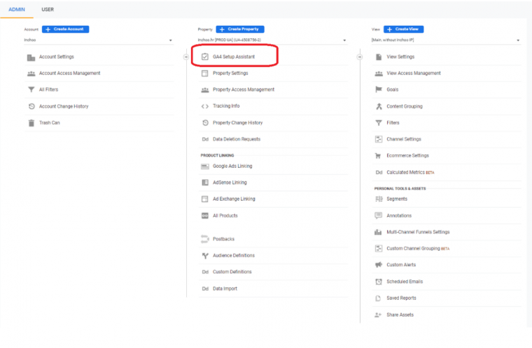GA4 property admin image