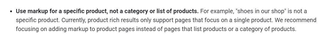 Google's Guidelines for product schema