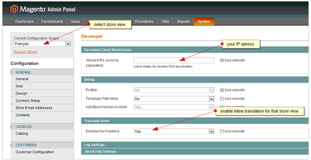 Inline translation steps