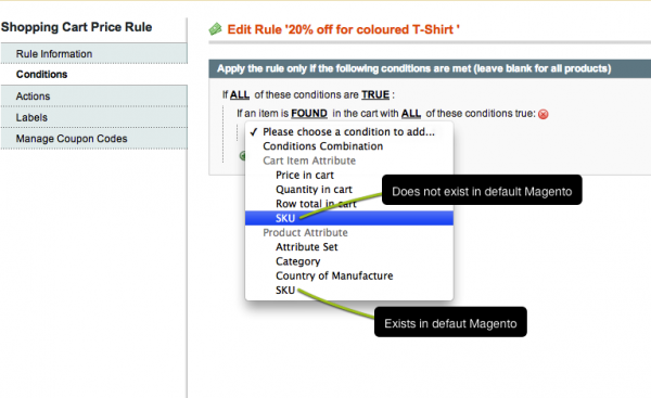 Shopping Cart Price Rule Condition