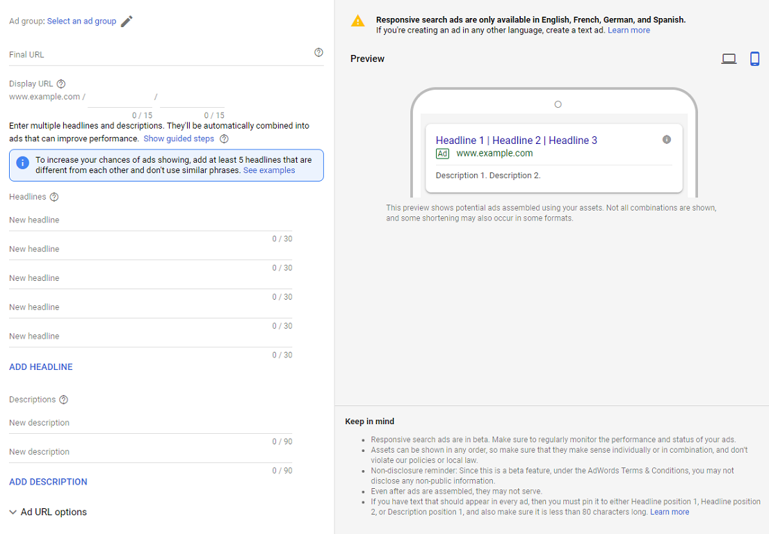 Responsive Search Ads