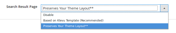 Klevu Search Result Page Settings