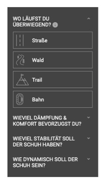 shop4runners filtering options