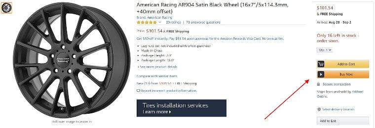 wheel rim buy box amazon